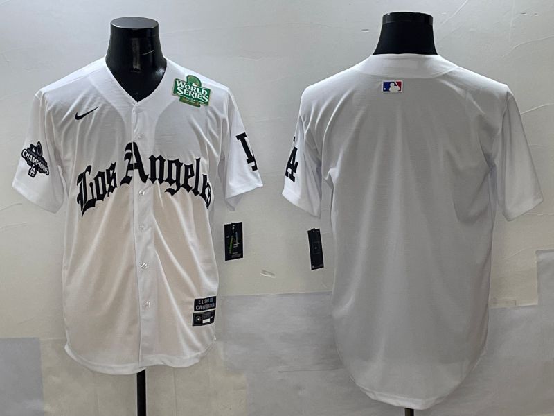 Men Los Angeles Dodgers Blank White Five generations Joint Name 2025 Nike MLB Jersey style 33